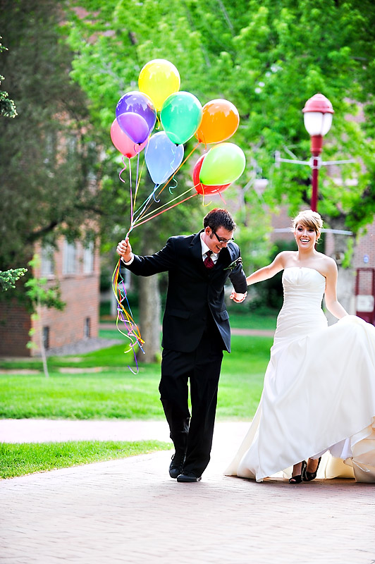 Bride with balloons