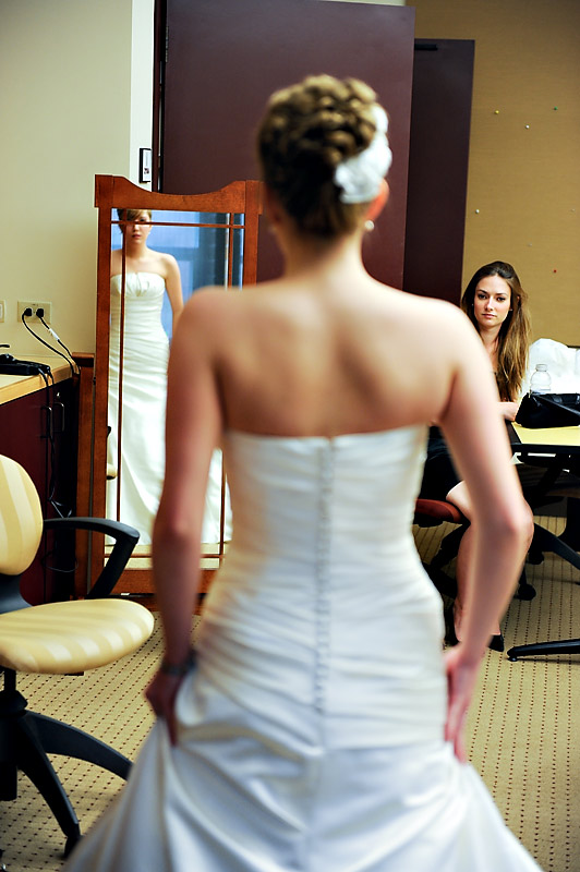 Bride getting ready